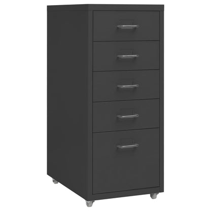 Mobile File Cabinet | Anthracite | Metal | 28 x 41 x 69 cm