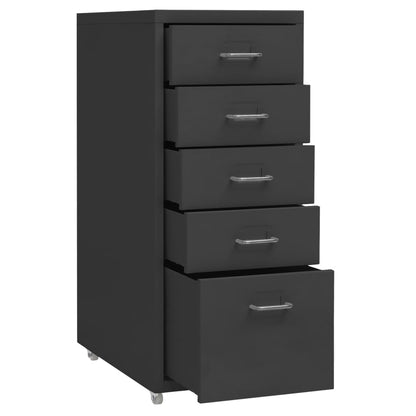 Mobile File Cabinet | Anthracite | Metal | 28 x 41 x 69 cm