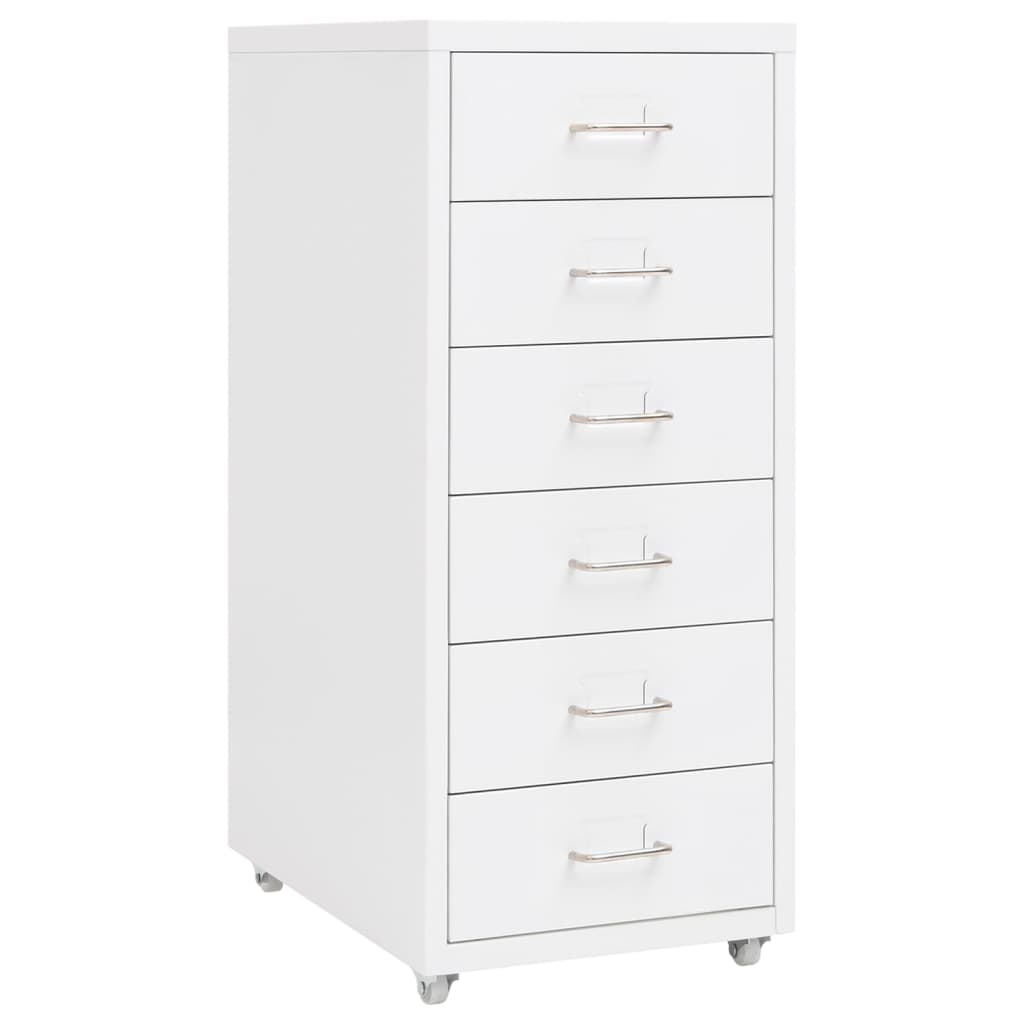 Mobile File Cabinet | White | Metal | Compact | Mobile File Cabinet