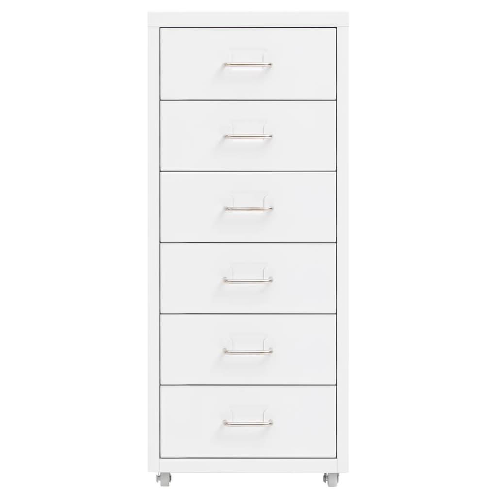 Mobile File Cabinet | White | Metal | Compact | Mobile File Cabinet