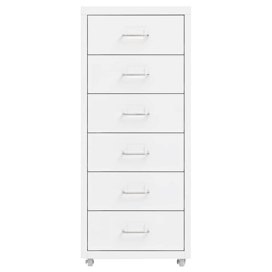 Mobile File Cabinet White 28x41x69 cm Metal