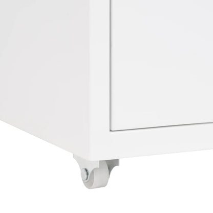 Mobile File Cabinet | White | Metal | Compact | Mobile File Cabinet