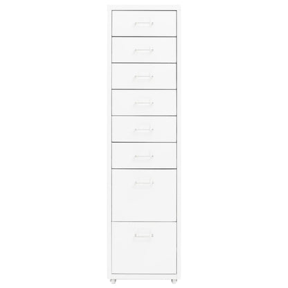 Mobile File Cabinet | White | Metal | Tall and slim | Rollable