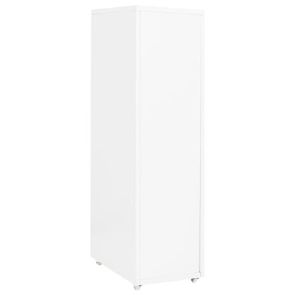 Mobile File Cabinet | White | Metal | Tall and slim | Rollable
