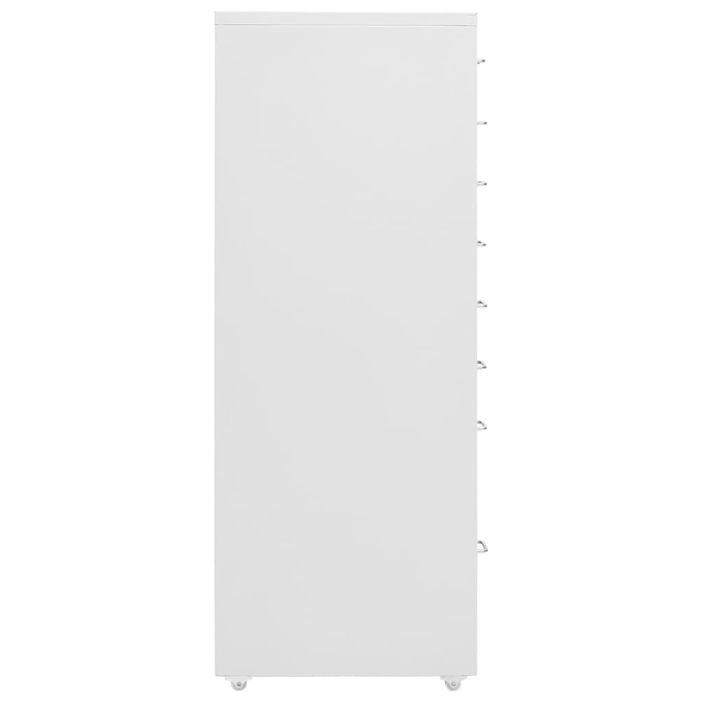 Mobile File Cabinet | Grey | Metal | 28x41x109 cm | Rollable