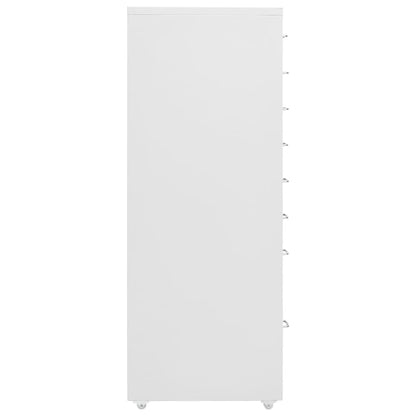 Mobile File Cabinet | Grey | Metal | 28x41x109 cm | Rollable