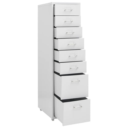 Mobile File Cabinet | Grey | Metal | 28x41x109 cm | Rollable