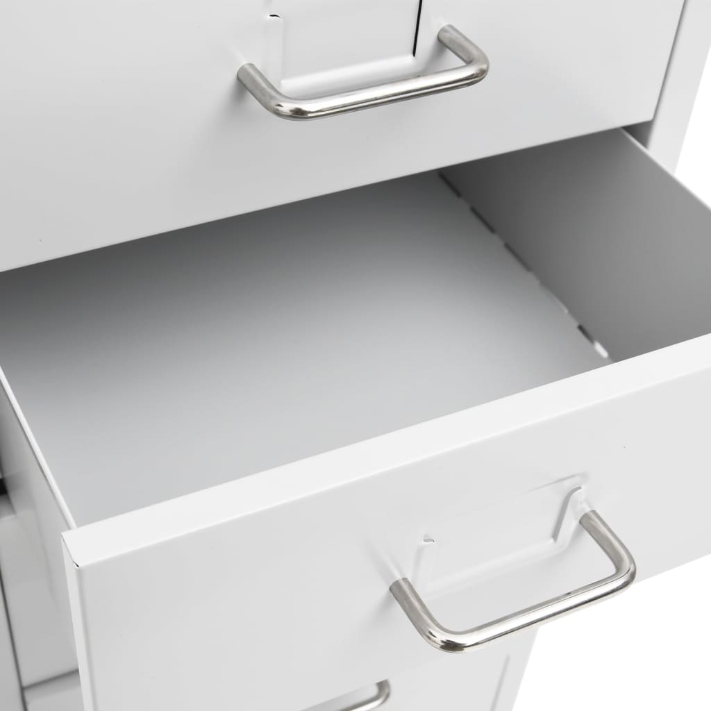 Mobile File Cabinet | Grey | Metal | 28x41x109 cm | Rollable