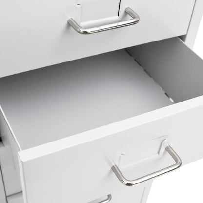 Mobile File Cabinet | Grey | Metal | 28x41x109 cm | Rollable