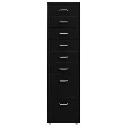 Mobile File Cabinet | Black | Metal | Tall | Sleek | Mobile File Cabinet