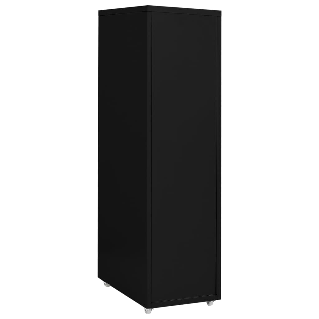Mobile File Cabinet | Black | Metal | Tall | Sleek | Mobile File Cabinet