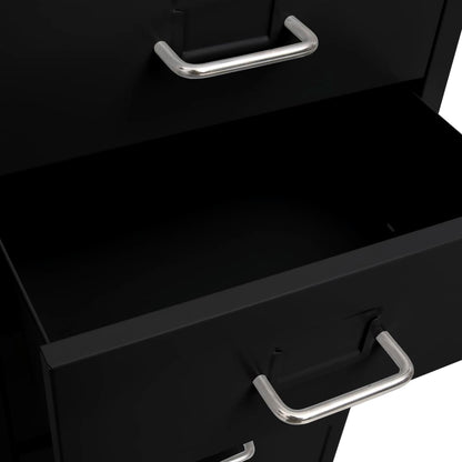 Mobile File Cabinet | Black | Metal | Tall | Sleek | Mobile File Cabinet