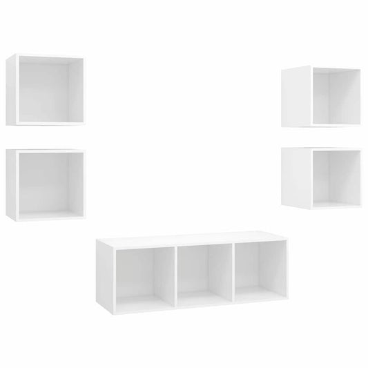 TV Cabinet Set | White | Engineered wood | Standard | Wall mounting