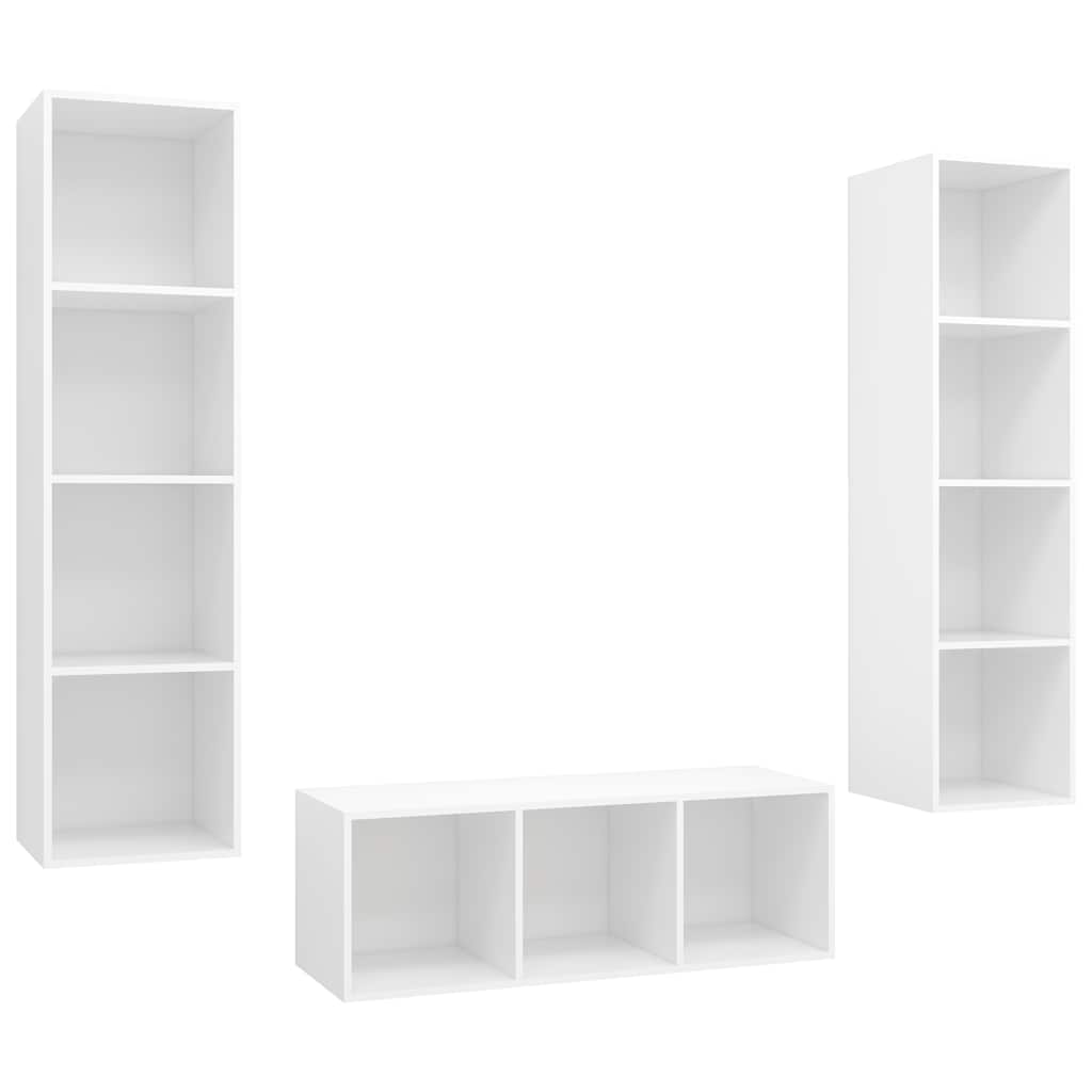 TV Cabinet Set | White | Engineered Wood | Medium | TV Cabinet Set