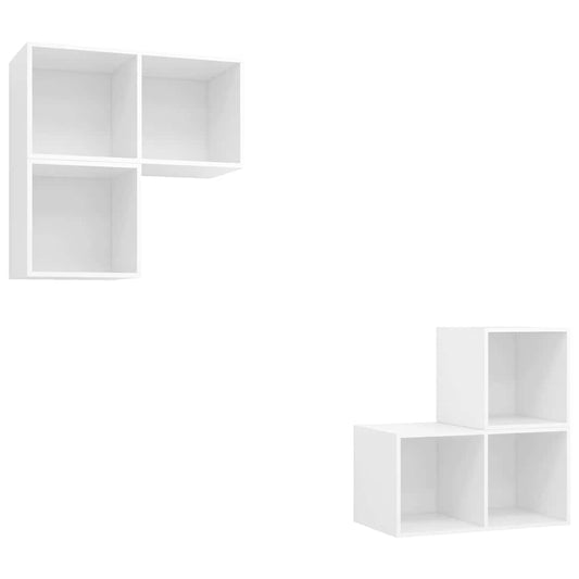 TV Cabinet Set | White | Engineered wood | TV Cabinet Set | Square