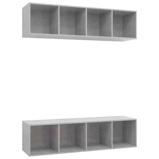 Wall-mounted TV Cabinets 2 pcs Concrete Grey Engineered Wood
