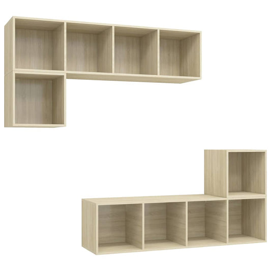 TV Cabinet Set | Sonoma Oak | Engineered Wood | TV Cabinet Set | Square