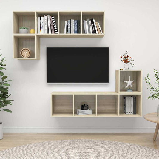 TV Cabinet Set | Sonoma Oak | Engineered Wood | TV Cabinet Set | Square