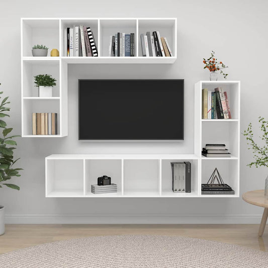 TV Cabinet Set | White | Engineered wood | Standard | Storage