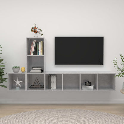 TV Cabinet Set | Concrete Grey | Engineered Wood | TV Cabinet Set