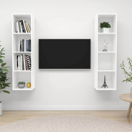 TV Cabinet | Set of 2 | White | Engineered wood | 142.5 cm