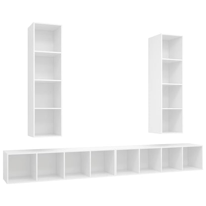 Wall-mounted TV Cabinets 4 pcs White Engineered Wood