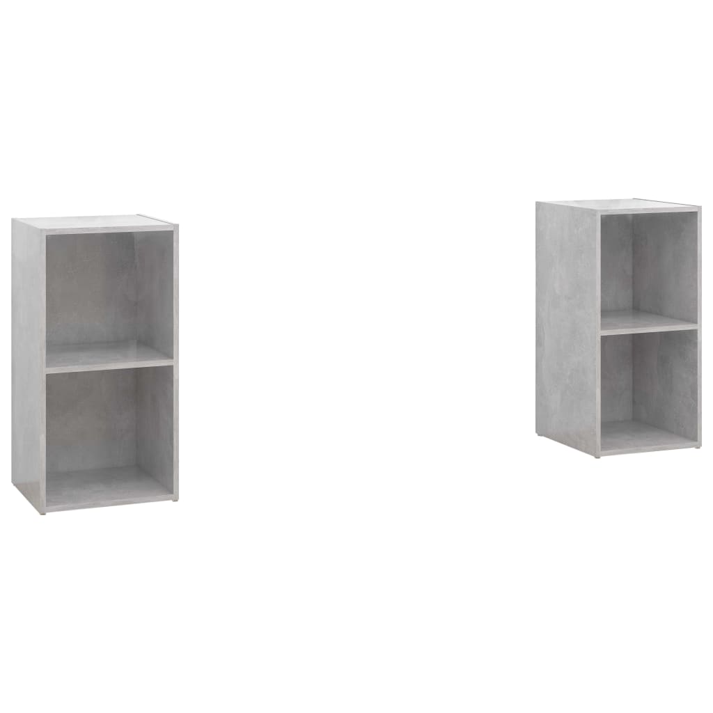 TV Cabinet | Set of 2 | Concrete Grey | Engineered Wood | Medium