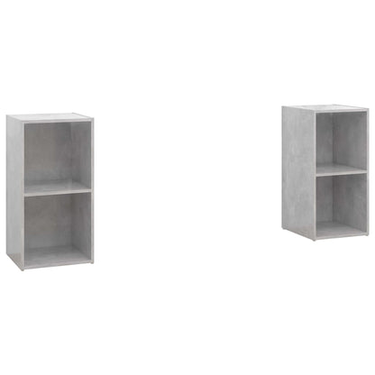 TV Cabinet | Set of 2 | Concrete Grey | Engineered Wood | Medium
