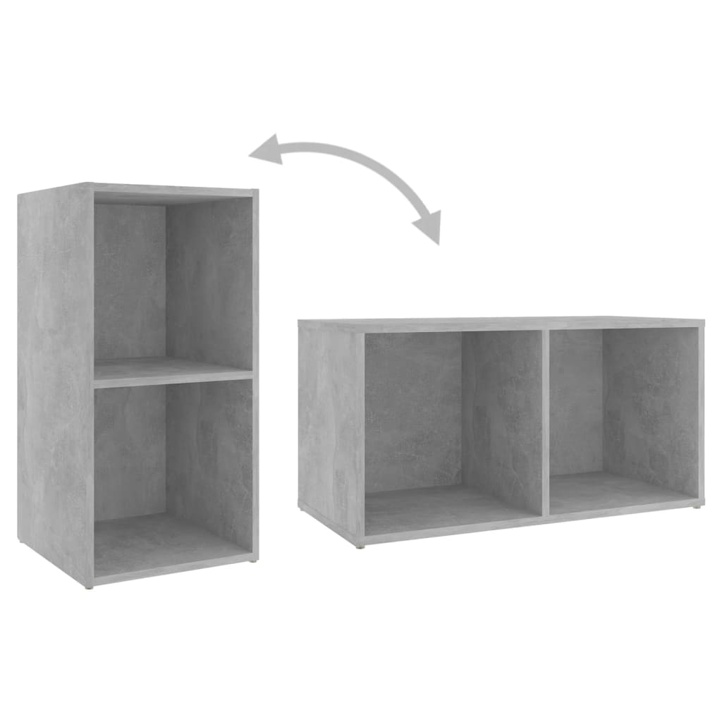 TV Cabinet | Set of 2 | Concrete Grey | Engineered Wood | Medium