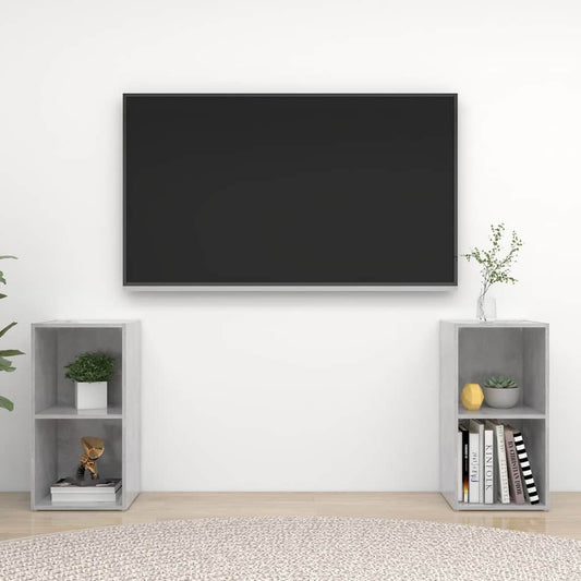 TV Cabinets 2 pcs Concrete Grey 72x35x36.5 cm Engineered Wood
