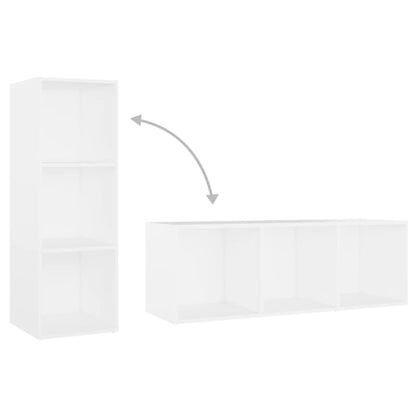 TV Cabinets 2 pcs White 107x35x37 cm Engineered Wood