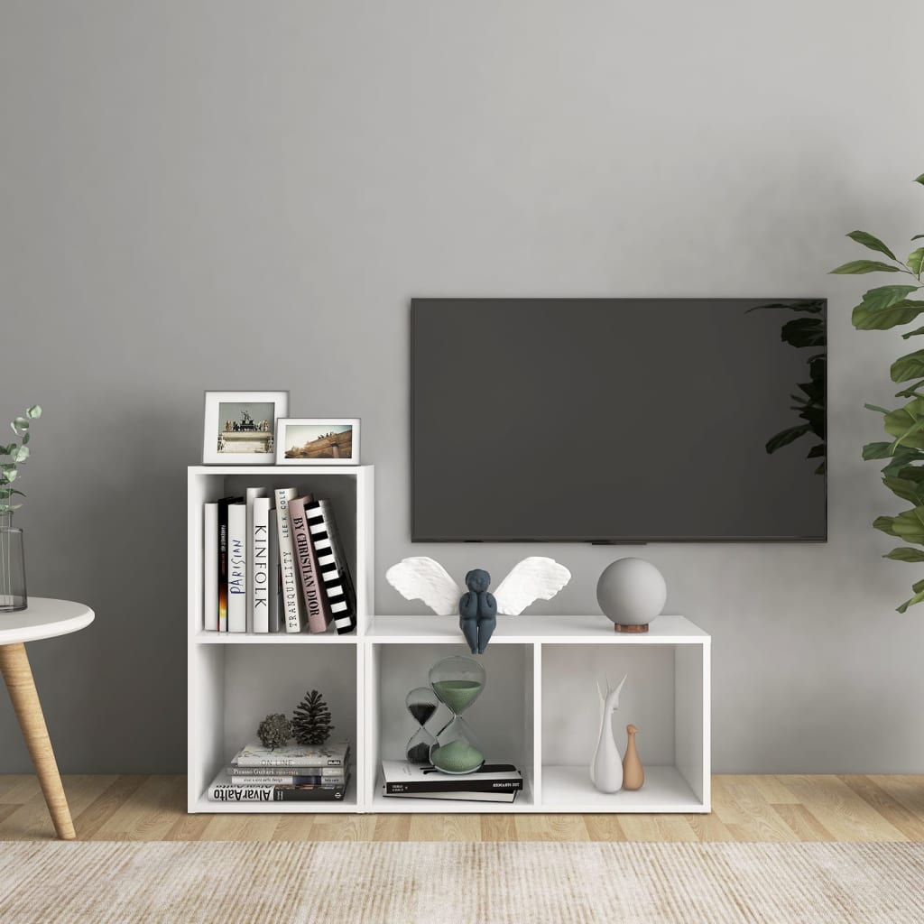 TV Cabinets 2 pcs White 72x35x36.5 cm Engineered Wood