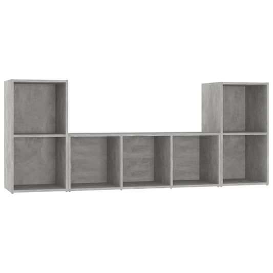3 Piece TV Cabinet Set Concrete Grey Engineered Wood