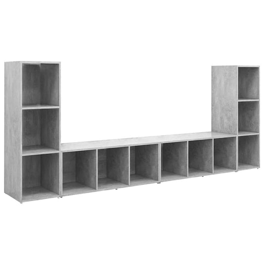 TV Cabinets 4 pcs Concrete Grey 107x35x37 cm Engineered Wood