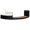 Spa Surround Black Poly Rattan and Solid  Acacia Wood