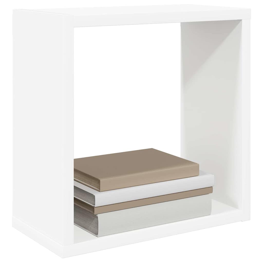 Wall Cube Shelves 2 pcs White 30x15x30 cm