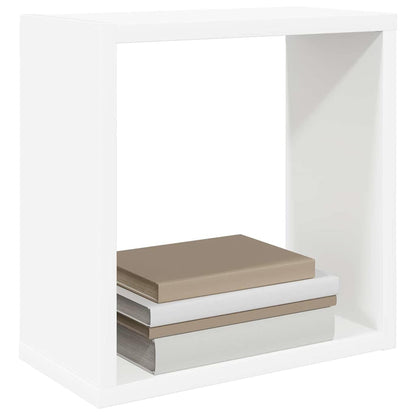 Wall Cube Shelves 2 pcs White 30x15x30 cm