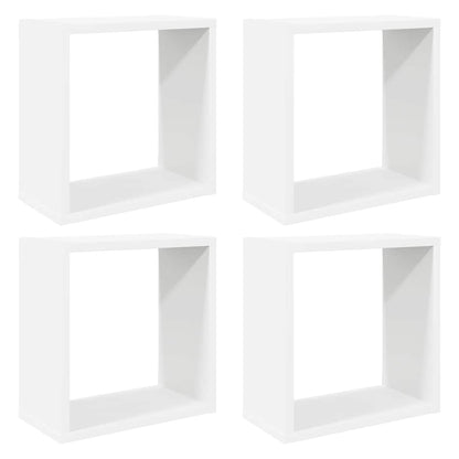 Wall Cube Shelves 4 pcs White 30x15x30 cm