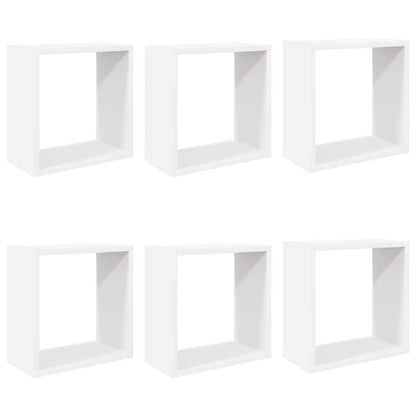 Cube Shelf | Set of 6 | White | Engineered wood | 30x15x30 cm per cube