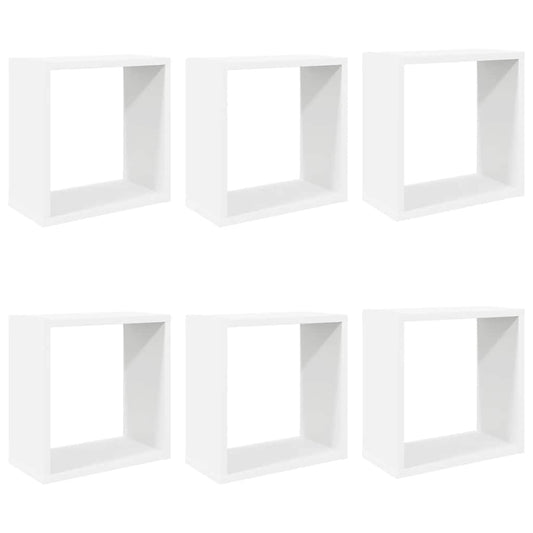 Wall Cube Shelves 6 pcs White 30x15x30 cm