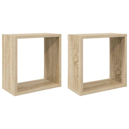 Wall Cube Shelves 2 pcs Sonoma Oak 30x15x30 cm