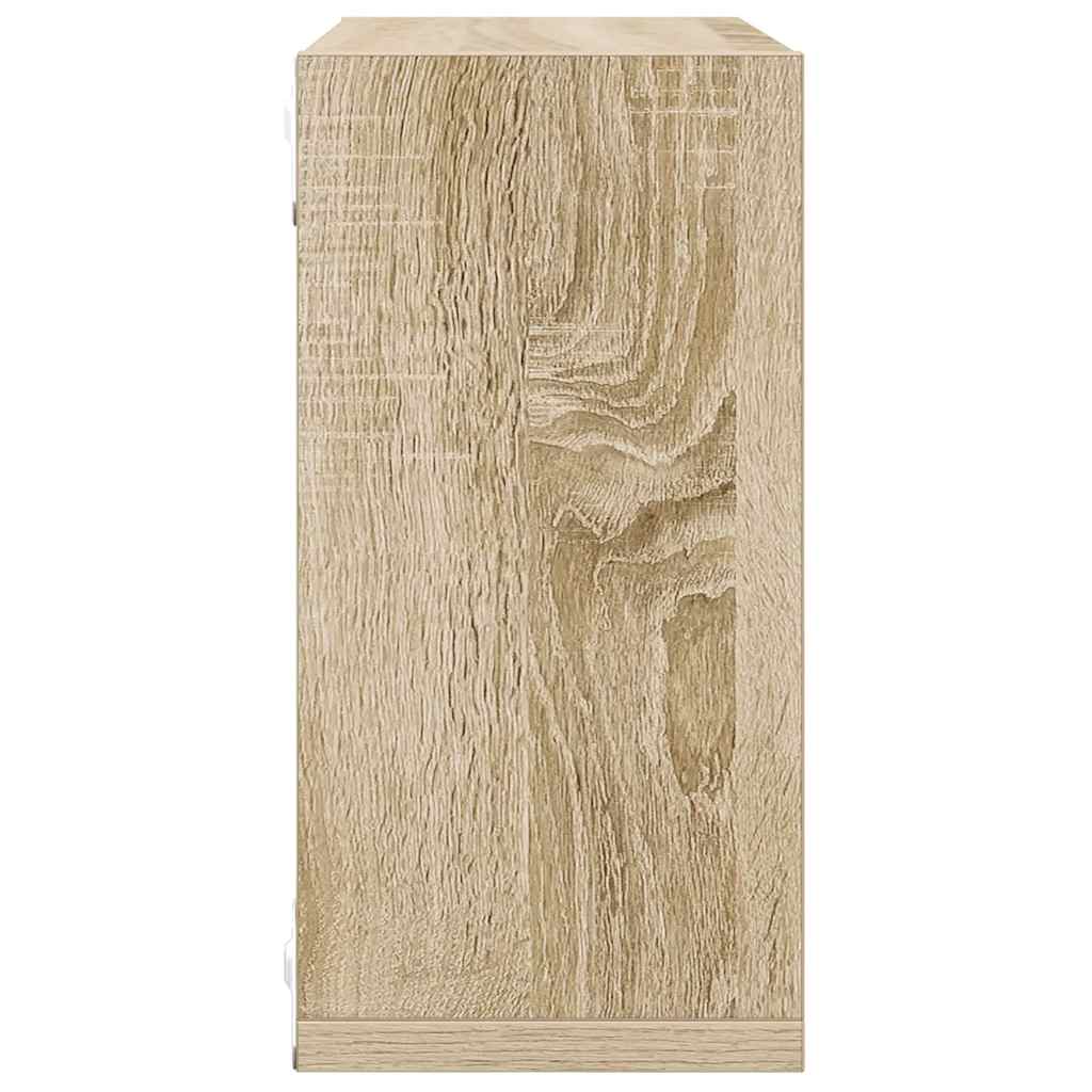 Wall Cube Shelves 2 pcs Sonoma Oak 30x15x30 cm