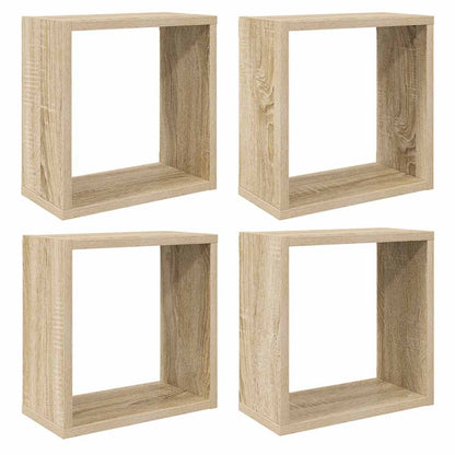 Cube Shelf | Set of 4 | Sonoma oak | Engineered wood | Medium