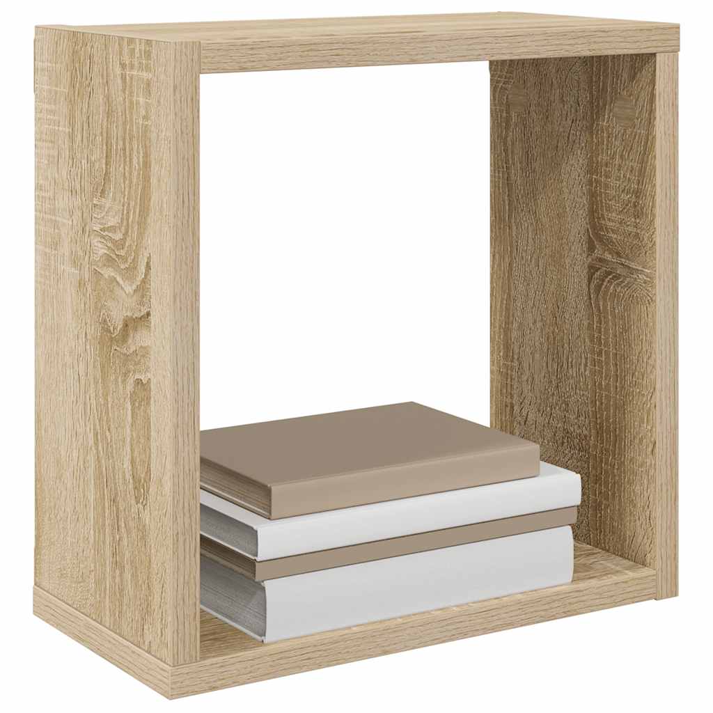 Cube Shelf | Set of 4 | Sonoma oak | Engineered wood | Medium