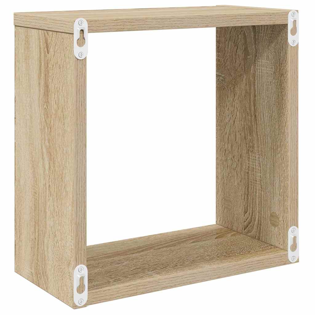 Cube Shelf | Set of 4 | Sonoma oak | Engineered wood | Medium