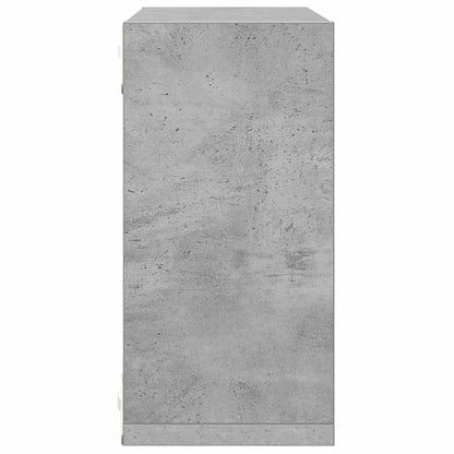 Wall Cube Shelves 2 pcs Concrete Grey 30x15x30 cm