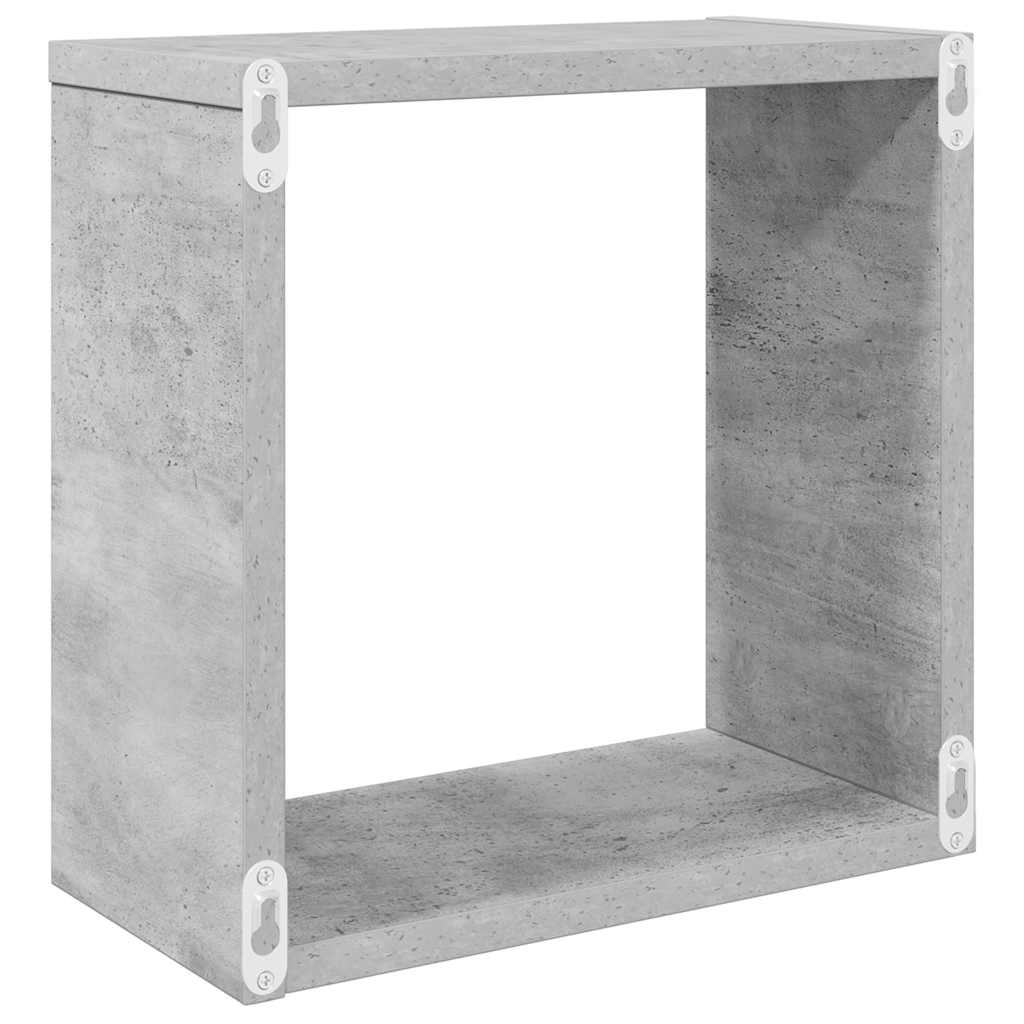 Wall Cube Shelves 2 pcs Concrete Grey 30x15x30 cm