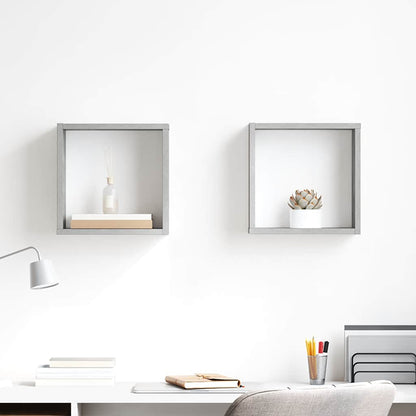 Wall Cube Shelves 2 pcs Concrete Grey 30x15x30 cm