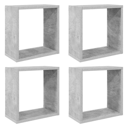 Cube Shelf |  Set of 4 | Concrete grey | Engineered wood