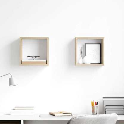 Wall Cube Shelves 2 pcs Sonoma Oak 26x15x26 cm
